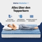 Preview: Frau auf Matratze und Topper liegend & Infos zum Topperkern